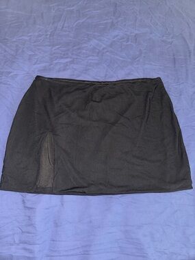 Princess Polly Black Mini Skirt with Side Slit